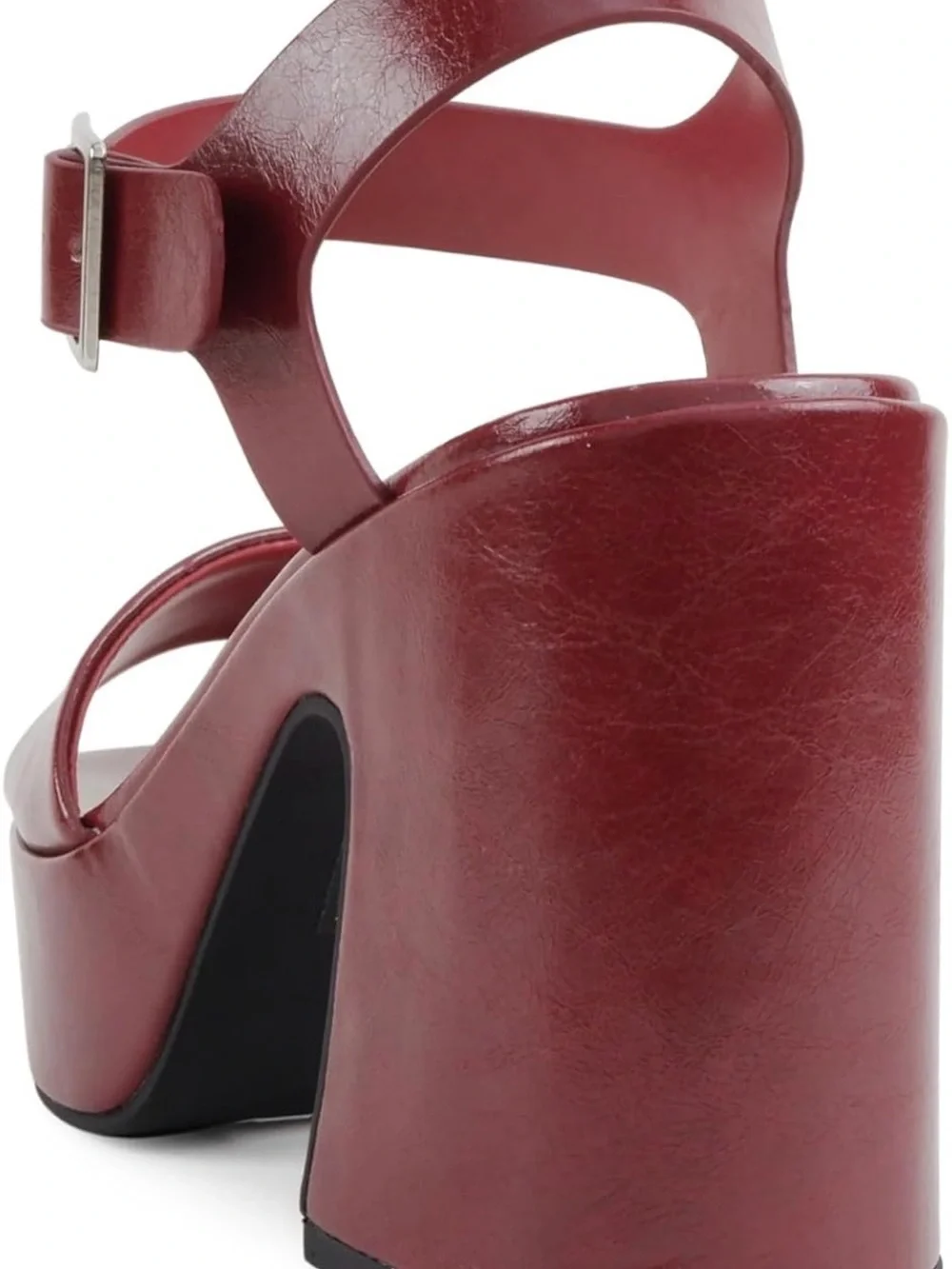 SODA Women's Burgundy Platform Block Heel Sandal size 7
